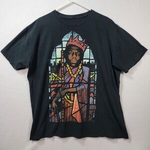 Biggie Smalls Stained Glass Graphic Hip-Hop Rap Grunge T-Shirt L/XL VTG Style